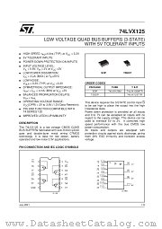 74LVX125TTR datasheet pdf SGS Thomson Microelectronics