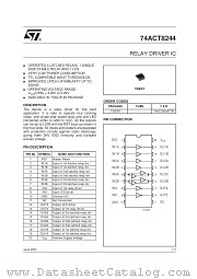 74ACT8244TTR datasheet pdf SGS Thomson Microelectronics