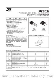 STD10PF06 datasheet pdf SGS Thomson Microelectronics