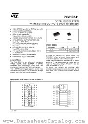 74VHC541MTR datasheet pdf SGS Thomson Microelectronics