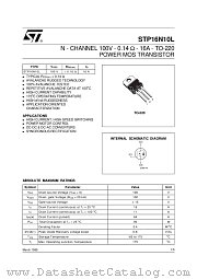 STP16N10L datasheet pdf SGS Thomson Microelectronics