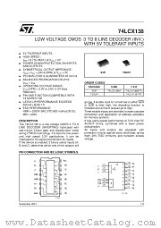 74LCX138MTR datasheet pdf SGS Thomson Microelectronics