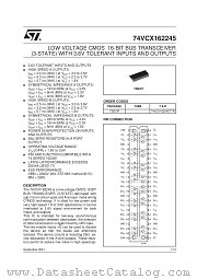 74VCX162245TTR datasheet pdf SGS Thomson Microelectronics