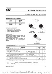STPS20L60CG datasheet pdf SGS Thomson Microelectronics