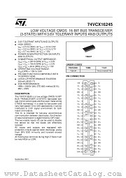 74VCX16245TTR datasheet pdf SGS Thomson Microelectronics