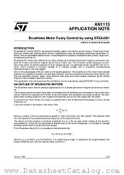 AN1113 datasheet pdf SGS Thomson Microelectronics