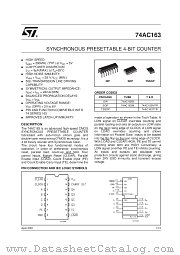 74AC163B datasheet pdf SGS Thomson Microelectronics