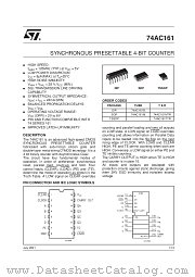 74AC161MTR datasheet pdf SGS Thomson Microelectronics