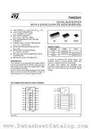 74AC541TTR datasheet pdf SGS Thomson Microelectronics