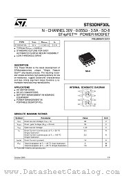 STS3DNF30L datasheet pdf SGS Thomson Microelectronics