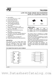 74LVX04MTR datasheet pdf SGS Thomson Microelectronics