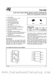 74LVX02MTR datasheet pdf SGS Thomson Microelectronics