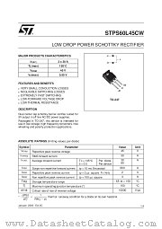 STPS60L45CW datasheet pdf SGS Thomson Microelectronics