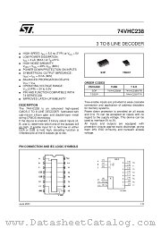 74VHC238M datasheet pdf SGS Thomson Microelectronics