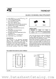 74VHC157MTR datasheet pdf SGS Thomson Microelectronics