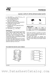 74VHC03M datasheet pdf SGS Thomson Microelectronics