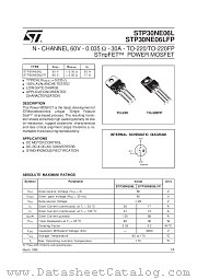 STP30NE06L datasheet pdf SGS Thomson Microelectronics