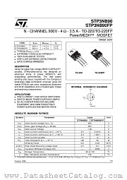 STP3NB90FP datasheet pdf SGS Thomson Microelectronics
