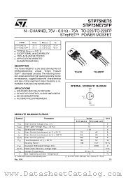 STP75NE75 datasheet pdf SGS Thomson Microelectronics