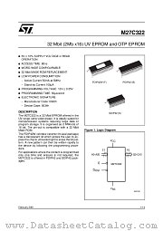 M27C322 datasheet pdf SGS Thomson Microelectronics