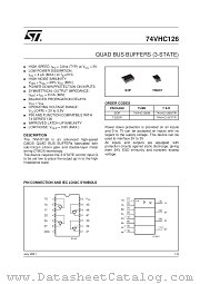 74VHC126TTR datasheet pdf SGS Thomson Microelectronics
