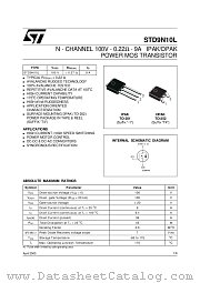 STD9N10L datasheet pdf SGS Thomson Microelectronics