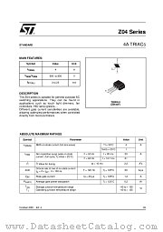 Z0405SF datasheet pdf SGS Thomson Microelectronics
