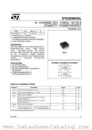 STS3DNE60L datasheet pdf SGS Thomson Microelectronics