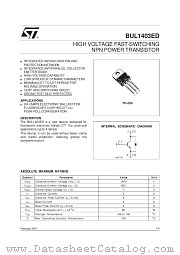 BUL1403ED datasheet pdf SGS Thomson Microelectronics