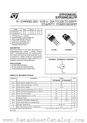 STP20NE06LFP datasheet pdf SGS Thomson Microelectronics