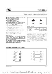 74VHCU04MTR datasheet pdf SGS Thomson Microelectronics