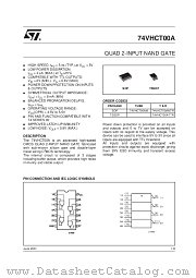 74VHCT00ATTR datasheet pdf SGS Thomson Microelectronics