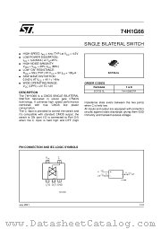 74H1G66STR datasheet pdf SGS Thomson Microelectronics