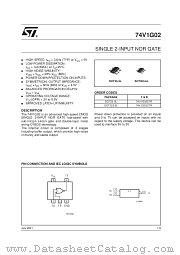 74V1G02CTR datasheet pdf SGS Thomson Microelectronics