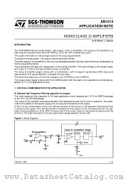 AN1013 datasheet pdf SGS Thomson Microelectronics