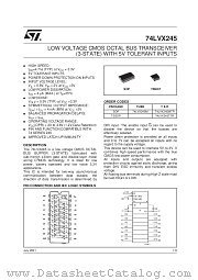 74LVX245M datasheet pdf SGS Thomson Microelectronics