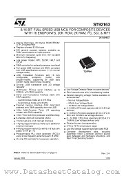 ST92163N4B1 datasheet pdf SGS Thomson Microelectronics