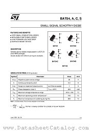 BAT54SFILM datasheet pdf SGS Thomson Microelectronics