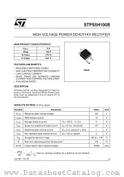 STPS5H100B datasheet pdf SGS Thomson Microelectronics