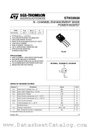 STW33N20 datasheet pdf SGS Thomson Microelectronics