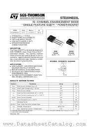 STD20NE03L datasheet pdf SGS Thomson Microelectronics