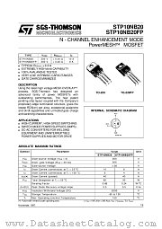 STP10NB20 datasheet pdf SGS Thomson Microelectronics