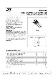 BUF420A datasheet pdf SGS Thomson Microelectronics