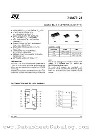74ACT125B datasheet pdf SGS Thomson Microelectronics
