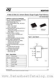 M29F040 datasheet pdf SGS Thomson Microelectronics
