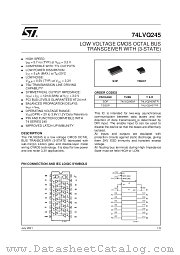 74LVQ245TTR datasheet pdf SGS Thomson Microelectronics