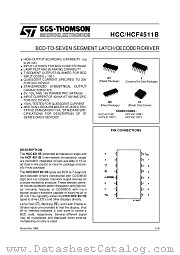 HCF4511BEY datasheet pdf SGS Thomson Microelectronics