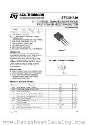 STY30NA50 datasheet pdf SGS Thomson Microelectronics