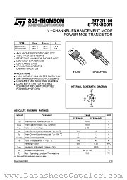 STP3N100 datasheet pdf SGS Thomson Microelectronics