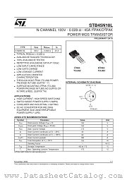 STB45N10L datasheet pdf SGS Thomson Microelectronics
